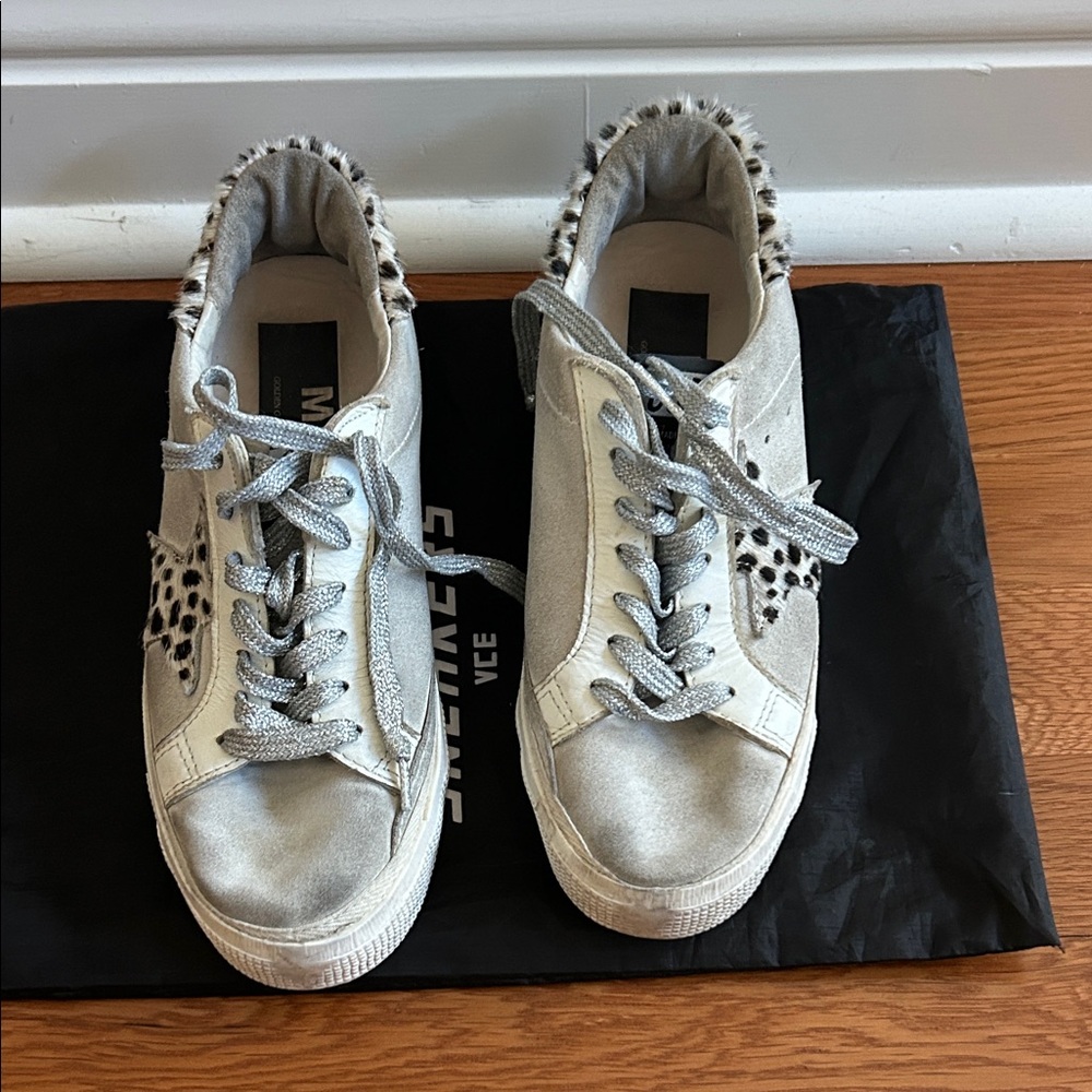 GOLDEN GOOSE-MAY leopard star suede sneaker - Picture 2 of 8